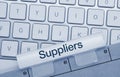 Suppliers - Inscription on Blue Keyboard Key Royalty Free Stock Photo