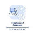 Suppliers and producers light blue concept icon