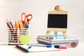 Supplies that should not be missing to have an incredible return to school. Royalty Free Stock Photo