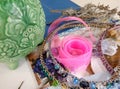 Supplies for jewelry, ribbon, beads