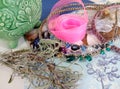 Supplies for jewelry, ribbon, beads