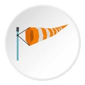 Supplies wind sock icon, flat style