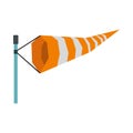 Supplies a wind sock icon, flat style Royalty Free Stock Photo