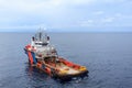 Supply boat for offshore oil and gas approach to the platform an