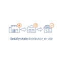 Shopping delivery, global shipping, supply chain concept, warehouse service, storage solution, goods distribution Royalty Free Stock Photo