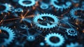 Supply Chain Efficiency: A vibrant mosaic of interlocking gears and pulleys