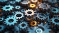 Supply Chain Efficiency: A vibrant mosaic of interlocking gears and pulleys