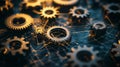 Supply Chain Efficiency: A vibrant mosaic of interlocking gears and pulleys