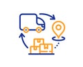 Supply chain line icon. Delivery logistics sign. Vector Royalty Free Stock Photo