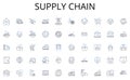 Supply chain line icons collection. Construction, Architecture, Framework, Design, Engineering, Material, Foundation