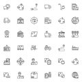 Supply chain line icons set Royalty Free Stock Photo