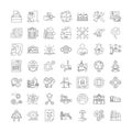 Supply chain linear icons, signs, symbols vector line illustration set Royalty Free Stock Photo