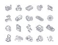 Supply chain line icons vector set Royalty Free Stock Photo