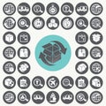 Supply chain and logistics icons set.
