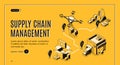 Supply chain management isometric landing banner Royalty Free Stock Photo