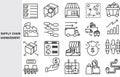 Supply chain management, management in production and service systems and management mechanisms. ,Set of line icons for business