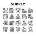 Supply Chain Management System Icons Set Vector