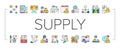 Supply Chain Management System Icons Set Vector . Royalty Free Stock Photo