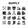 Supply Chain Management System Icons Set Vector Royalty Free Stock Photo