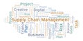 Supply Chain Management word cloud, made with text only. Royalty Free Stock Photo