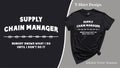 Supply Chain Manager T-Shirt Print. Manager Tee Vector Typography Illustration