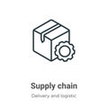 Supply chain outline vector icon. Thin line black supply chain icon, flat vector simple element illustration from editable