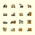 Supply chain warehouse storage icons set. Royalty Free Stock Photo