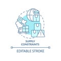 Supply constraints turquoise concept icon