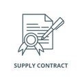 Supply contract vector line icon, linear concept, outline sign, symbol