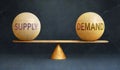 Supply and Demand in balance - a metaphor showing the importance of two aspects of life staying in equilibrium to create