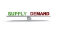 Supply demand balance on white Royalty Free Stock Photo