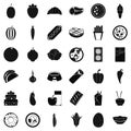 Supply food icons set, simple style