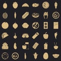 Supply food icons set, simple style