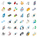 Supply mains icons set, isometric style Royalty Free Stock Photo