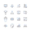 Supply management line icons collection. Logistics, Procurement, Inventory, Materials, Warehouse, Purchasing