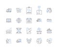 Supply line icons collection. Inventory, Production, Stock, Logistics, Distribution, Procurement, Demand vector and