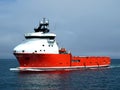 Supply Vessel Underway at Sea. Royalty Free Stock Photo