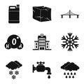 Supply of water icons set, simple style Royalty Free Stock Photo