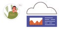 Customer Service Representative Connecting Through Cloud Analytics Platform Royalty Free Stock Photo