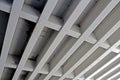 Support beams made of concrete under a bridge Royalty Free Stock Photo