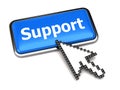 Support button and arrow cursor Royalty Free Stock Photo