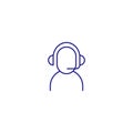 Support call center customer line icon. Callcenter operator headset agent