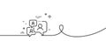 Support chat line icon. Comments sign. Speech bubble message. Continuous line with curl. Vector Royalty Free Stock Photo