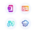 Support chat, Smile and Seo strategy icons set. Cloud storage sign. Vector Royalty Free Stock Photo
