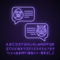 Support chatbot neon light icon