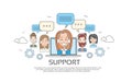 Support Concept Business People Group Technical Team On Line Chat