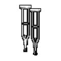 support crutch medical game pixel art vector illustration