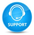 Support (customer care icon) elegant cyan blue round button