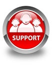 Support (customer care team icon) glossy red round button Royalty Free Stock Photo