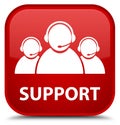 Support (customer care team icon) special red square button Royalty Free Stock Photo
